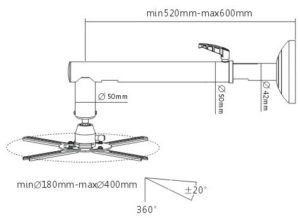 Крепление для проектора Brateck PRB-16-03S