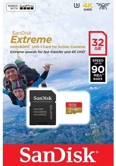 Карта памяти SanDisk Extreme Action V30 microSDHC UHS-I U3 [Extreme Action V30 microSDHC UHS-I U3 32Gb]