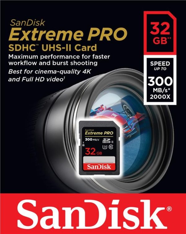 Карта памяти SanDisk Extreme Pro  2000x SDHC UHS-II [Extreme Pro 2000x SDHC UHS-II 32Gb]