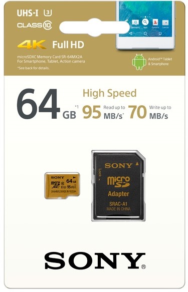 Карта памяти Sony microSDXC 95 Mb/s UHS-I U3 [microSDXC 95 Mb/s UHS-I U3 64Gb]