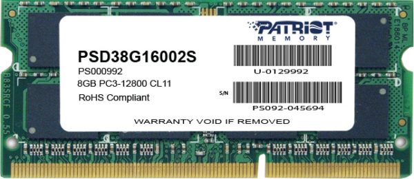 Оперативная память Patriot Signature SO-DIMM DDR3 [PSD38G16002S]