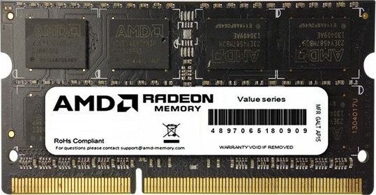 Оперативная память AMD Value Edition SO-DIMM DDR3 [R534G1601S1S-UOBULK]